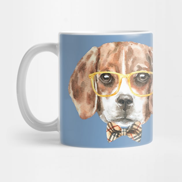 Puppy Beagle Glasses by LaarniGallery